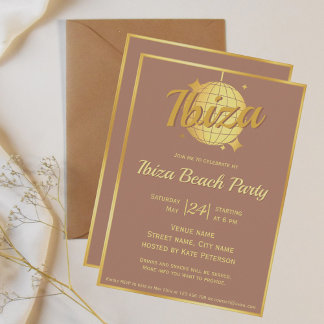 Ibiza-Mousse: Goldene Diskothek Einladung