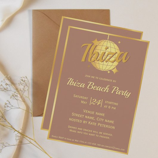 Ibiza-Mousse: Goldene Diskothek Einladung