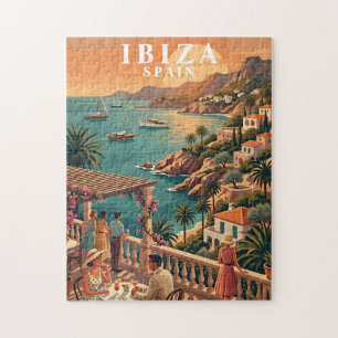 Ibiza-Puzzle, Vintage-Reiseszene, Spanien, Sonne Puzzle