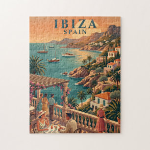 Ibiza-Puzzle, Vintage-Reiseszene, Spanien, Sonne Puzzle