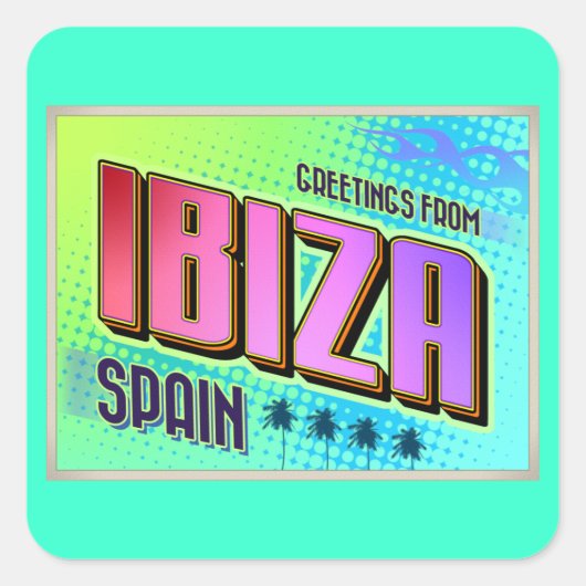IBIZA QUADRATISCHER AUFKLEBER (Vorderseite)