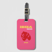 Ibiza, Reisekunst, Preppy, Preppy Art, Pink Gepäckanhänger (Vorderseite Vertikal)