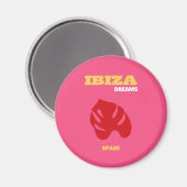 Ibiza, Reisekunst, Preppy, Preppy Art, Pink Magnet (Vorderseite/Rückseite)