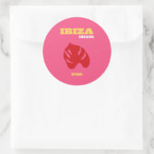 Ibiza, Reisekunst, Preppy, Preppy Art, Pink Runder Aufkleber (Tasche)