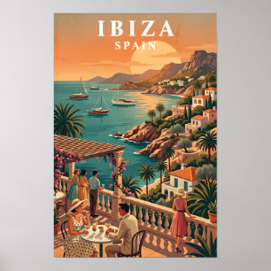 Ibiza-Reiseposter im Vintage-Stil Spanische Insel Poster