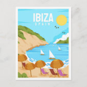 Ibiza Spain Art Vintage Postkarte (Vorderseite)