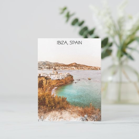 Ibiza Spain Baleares Insel Landschaft Postkarte (Stehend Vorderseite)