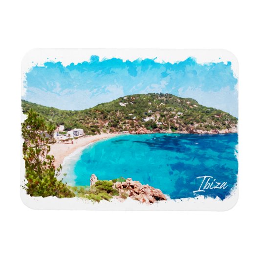 Ibiza Spain Beach Landschaftsreise Magnet (Horizontal)