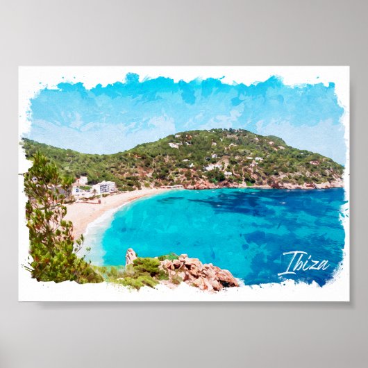 Ibiza Spain Beach Landschaftsreise Poster (Vorne)