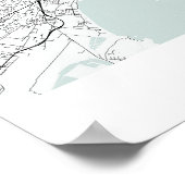 Ibiza Spain Blue Water Street Karte Poster (Ecke)