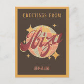 Ibiza Spain Disco Ball Retro Vintage Postkarte (Vorderseite)