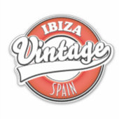 Ibiza spain-Logo im Vintagen Stil Aufkleber (Vorderseite)