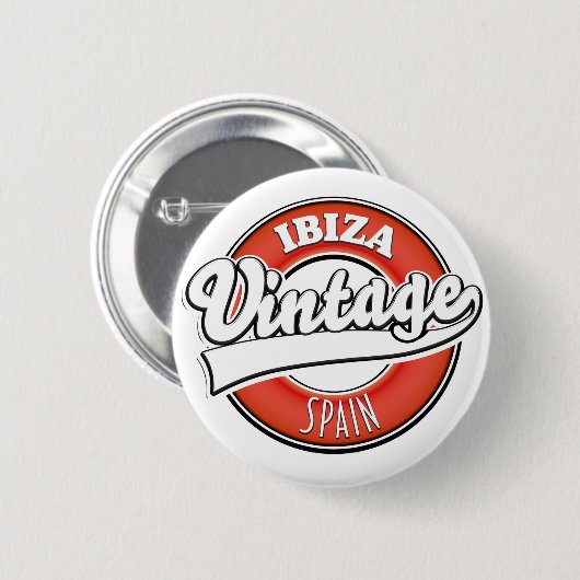 Ibiza spain-Logo im Vintagen Stil Button (Vorne & Hinten)