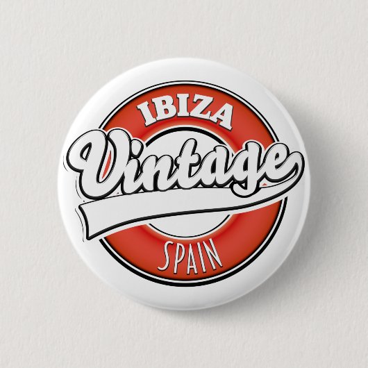 Ibiza spain-Logo im Vintagen Stil Button (Vorderseite)