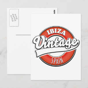 Ibiza spain-Logo im Vintagen Stil Postkarte