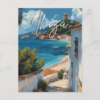 Ibiza Spain Travel Postcard - Vintager Stil Postkarte