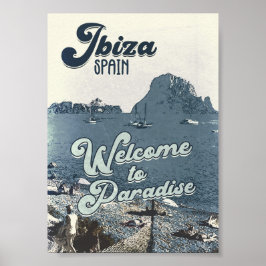 Ibiza Spain Vintage Travel Poster
