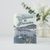 Ibiza Spain Vintage Travel Poster Postkarte (Stehend Vorderseite)