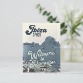 Ibiza Spain Vintage Travel Poster Postkarte (Stehend Vorderseite)