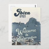 Ibiza Spain Vintage Travel Poster Postkarte (Vorne/Hinten)