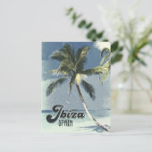 Ibiza Spain Vintage Travel Poster Postkarte (Stehend Vorderseite)
