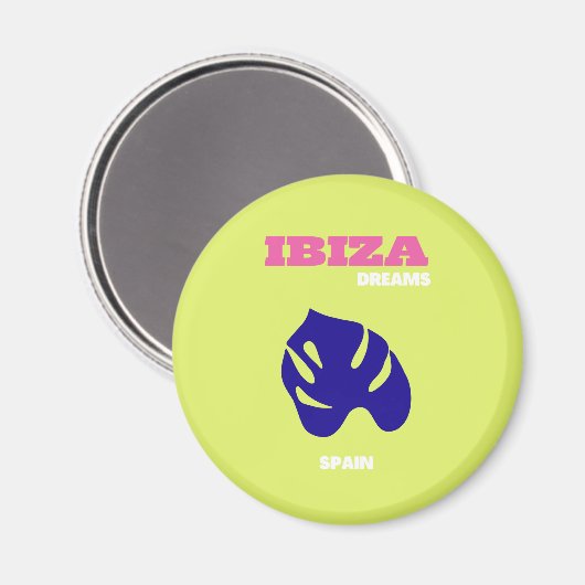 Ibiza, Spanien, Art Reisen, Preppy, Green Magnet (Vorderseite/Rückseite)