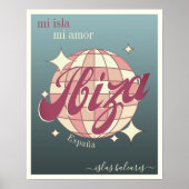 Ibiza Spanien Baleareninsel elegantes blaues Poste Poster (Vorne)