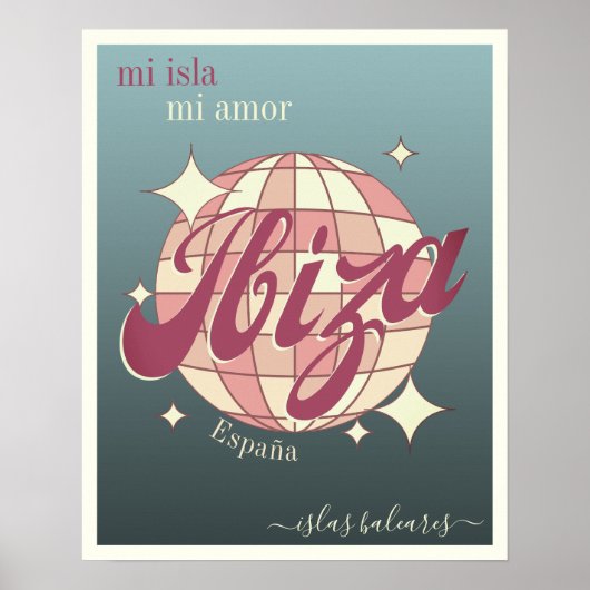 Ibiza Spanien Baleareninsel elegantes blaues Poste Poster (Vorne)