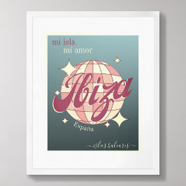 Ibiza Spanien Baleareninsel elegantes blaues Poste Poster