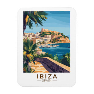 Ibiza Spanien Illustration Reise Kunst Vintage Magnet