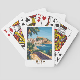 Ibiza Spanien Illustration Reise Kunst Vintage Spielkarten