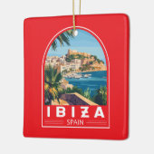 Ibiza Spanien Illustration Reisen Vintag Keramikornament (Links)