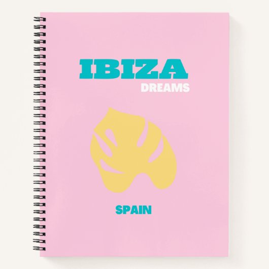 Ibiza, Spanien Kunst, Preppy, Pink Notizblock (Vorderseite)