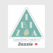 Ibiza Spanien Logo für moderne Strandfarben Aufkleber (Blatt)