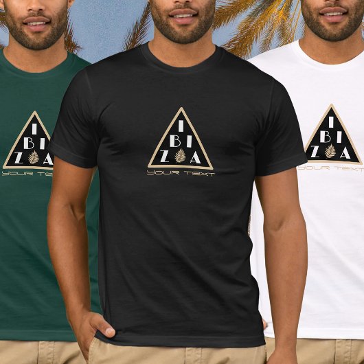 Ibiza-Spanien-Logo moderne Schwarz-weiße Aufkleber T-Shirt