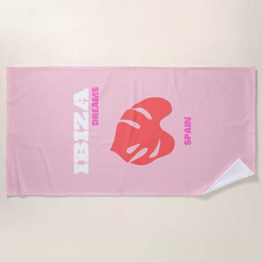 Ibiza, Spanien, Preppy, Preppy Room, Pink Strandtuch (Vorderseite)