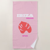 Ibiza, Spanien, Preppy, Preppy Room, Pink Strandtuch (Vorderseite)