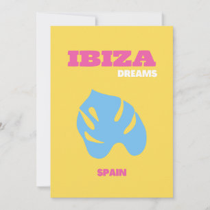 Ibiza, Spanien, Reisekunst, Gelb Dankeskarte