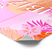 Ibiza, Spanien, Reisekunst, Preppy Art, Pink, Prep Poster (Ecke)