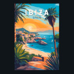 Ibiza Spanien Reisen Kunst, Dichtung und Musik Vin Poster<br><div class="desc">Ibiza retro Vektor Reise Design. Ibiza ist eine der Balearen Inseln, ein Archipel von Spanien im Mittelmeer.</div>