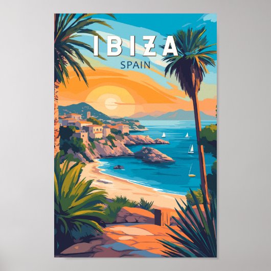 Ibiza Spanien Reisen Kunst, Dichtung und Musik Vin Poster (Vorne)