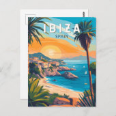 Ibiza Spanien Reisen Kunst, Dichtung und Musik Vin Postkarte (Vorne/Hinten)