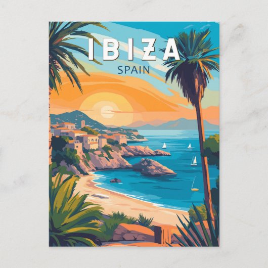 Ibiza Spanien Reisen Kunst, Dichtung und Musik Vin Postkarte (Vorderseite)