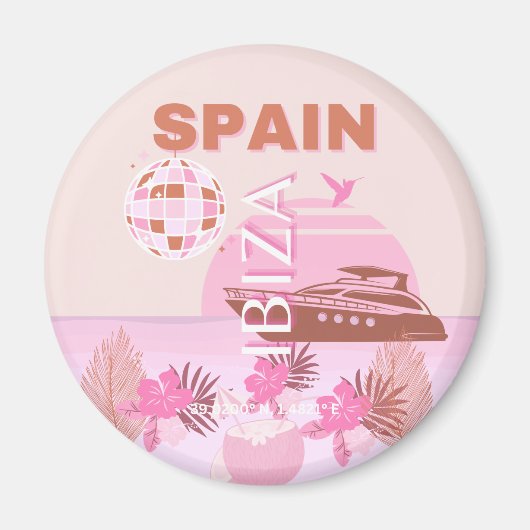 Ibiza, Spanien, Reisen Kunst, Preppy Art, Pasta Magnet (Vorne)