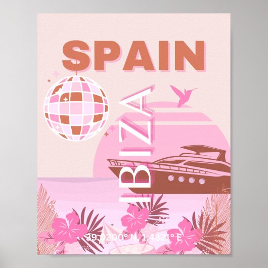 Ibiza, Spanien, Reisen Kunst, Preppy Art, Pasta Poster (Vorne)