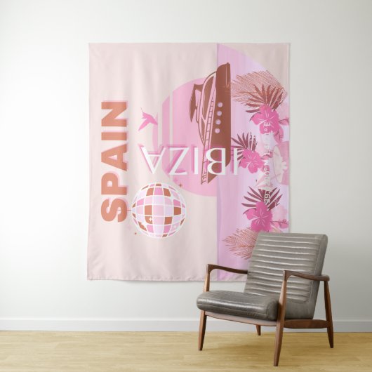 Ibiza, Spanien, Reisen Kunst, Preppy Art, Pasta Wandteppich (Beispiel)