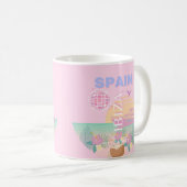 Ibiza, Spanien, Reisen Kunst, Preppy Art, Pink Kaffeetasse (VorderseiteRechts)