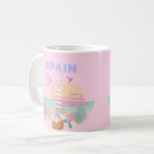 Ibiza, Spanien, Reisen Kunst, Preppy Art, Pink Kaffeetasse (Vorderseite Links)