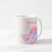 Ibiza, Spanien, Reisen Kunst, Preppy Art, Pink Kaffeetasse (VorderseiteRechts)