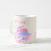 Ibiza, Spanien, Reisen Kunst, Preppy Art, Pink Kaffeetasse (Vorderseite Links)